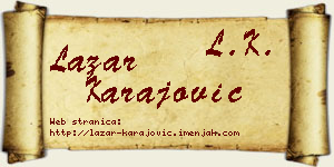 Lazar Karajović vizit kartica
